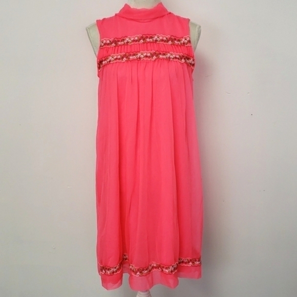 Vintage 60s/70s Vanity Fair Neon Day Glow Pink Negligee Sexy EUC - Picture 10 of 10